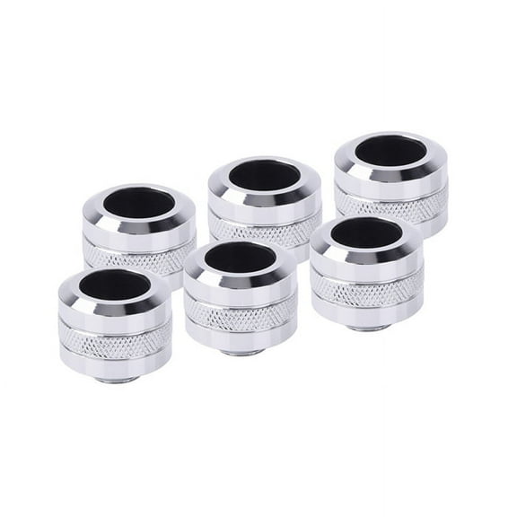 Alphacool Eiszapfen PRO HardTube G1/4" Fitting, 16mm OD, Chrome, 6-pack