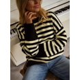 thumbnail image 4 of Women's Oversized Crew Neck Sweater Long Sleeve Knit Pullover Cozy Fall Tops Casual Loose Knitwear Yellow S, 4 of 7