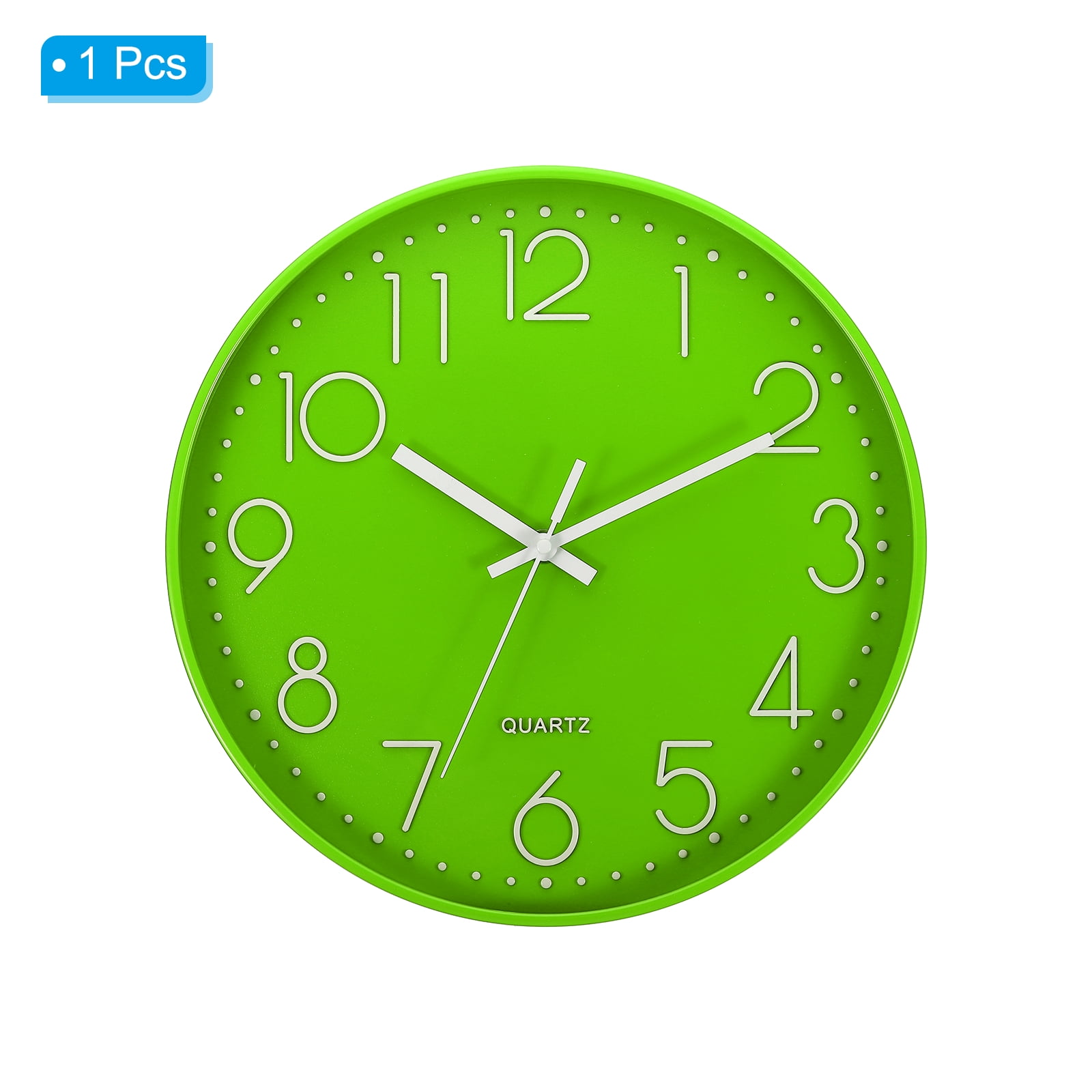 Uxcell 12" Wall Clock Battery Operated Silent Non Ticking Round Clock, Green