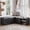 Black, variant on NIUEJOI L-Shaped Shoe Bench with Cushion, Corner Storage Bench with Sliding doors & Adjustable Shelves for Entryway, Walnut