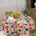 thumbnail image 3 of Fourth of July Tablecloth Round 60 Inch Independence Day Patriotic Decoration Outdoor Table Cloth Memorial Day American Fag Table Cover for Dining Kitchen Holiday Party Picnic Indoor Home Decor, 3 of 6