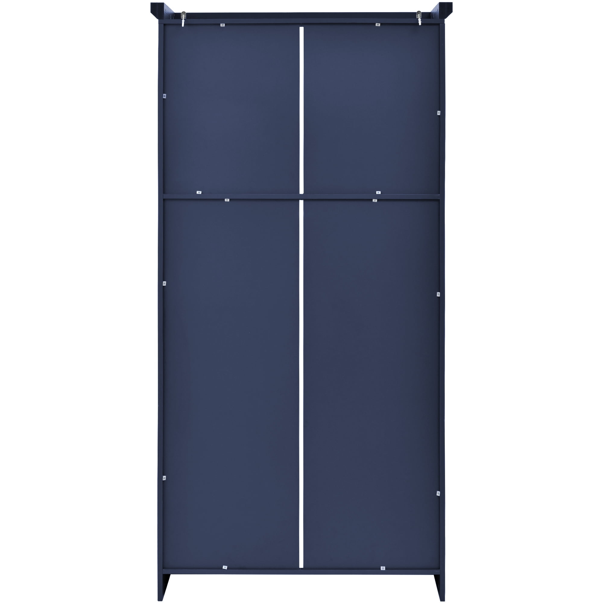 Aukfa 71" Tall Kitchen Pantry Cabinet, 4-Door Freestanding Pantry Hutch Storage Organizer with 8 Pull-Out Trays,Blue