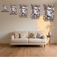 thumbnail image 2 of 1pc Modern Abstract Tribal - inspired Portrait Canvas Wall Art with Bold Geometric Patterns and Vivid Orange - Grey Color Palette, framed Decor room hanging Wall Picture Decor for Home Gifts,, 2 of 6