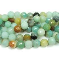 8mm Amazonite Faceted Round Beads Genuine Gemstone Natural Jewelry Making