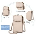 thumbnail image 3 of Vegan Leather Womens Crossbody Cell Phone Purse Holder Wallet,Apricot, 3 of 5