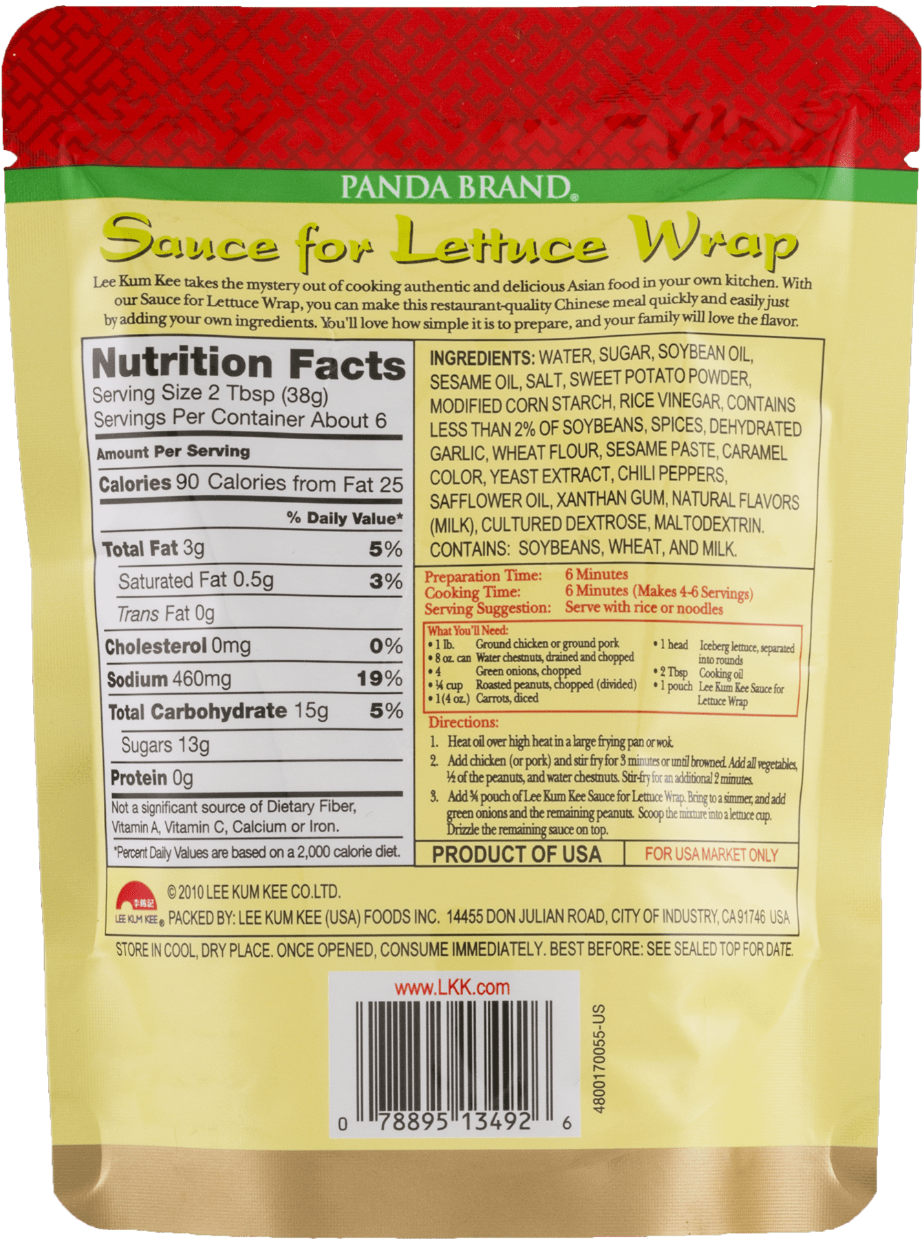 (6 Pack)Lee Kum Kee Sauce Pandra Brand Sauce for Lettuce Wrap, 8 oz.