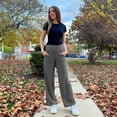 thumbnail image 4 of Pantalones anchos NEW YOUNG, paquete de 3, cintura alta para mujer, 4 of 7