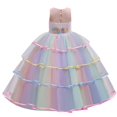 thumbnail image 2 of Disfraz IZKIZF, vestido de princesa unicornio con diadema para niñas de 4 a 5 años, 2 of 5