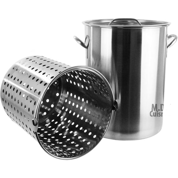 Pot Strainer Basket 36QT Heavy Commercial Stainless Steel Duty Outdoor Stockpot