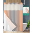 thumbnail image 2 of No Hook Shower Curtain with Snap in Liner, Ombre Abstract Gradient Coral Pink and Gray Hotel Shower Curtains for Bathroom, Washable Shower Curtain Liner Set with Mesh Top Window, 66"x72", 2 of 6