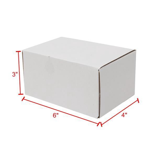 Alvantor 6 x 4 x 3 in Moving Boxes, Corrugated Cardboard Packing Boxes, White and Yellow Shipping Boxes, 50 Pack