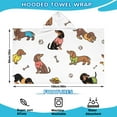 thumbnail image 2 of Dachshund Footprint Bone Hooded Bath Towel，60"x35" for Ages 3 To 12 Kids, Quick Dry Lightweight Soft Microfiber Hood Beach Towel Cover Up for Kids, 2 of 7