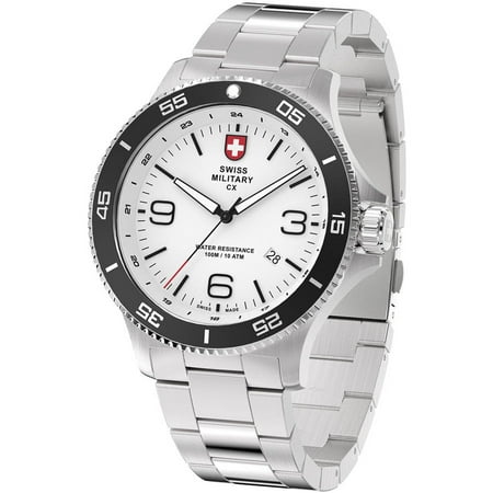 Swiss Military By Charmex Men's Infantry Silver Tone Steel Band Watch