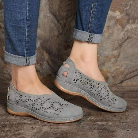 

AXXD Sandals for Women 6.5-7 Summer Slip-On Open Toe Closed-Toe Flat Hollow Out Women s Shoes