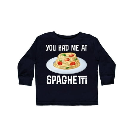 

Inktastic You Had Me At Spaghetti Gift Toddler Boy or Toddler Girl Long Sleeve T-Shirt