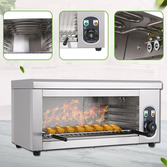 Mkyiongou Electric Cheese Melter Salamander Broiler BBQ Gril Machine Countertop 1500W