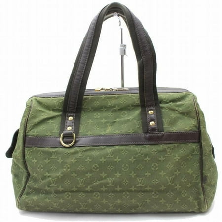 Louis Vuitton Green - Josephine Khaki Olive Monogram Mini Lin Gm Boston Large 870160 Green Leather Satchel