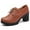 Coffee, variant on BLTIBY Women's Oxford Shoes Leather Lace-up Chunky Mid Heel Retro Carved Hollowed Out Lace Cut Round Toe Comfortable Casual Formal Work Shoes Brown 35