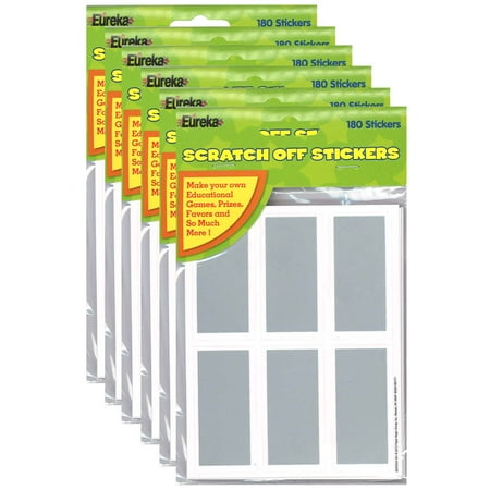 UPC: 0194629031962 | Eureka Rectangles Scratch Off Stickers 180 Per Pack 6 Packs