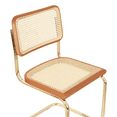 thumbnail image 3 of Breuer Chair Company Marcel Breuer B32 Cesca Cane Cantilever Side Chair w/ Brass Steel Frame Cherry Wood & Natural Cane (Made in Italy) by Furnish Theory, 3 of 14