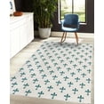 thumbnail image 4 of Fleur De Lis Decorative Rug, Repeated Abstract Floral Old Antique Royal Forms in Checkered Effect, Quality Carpet for Bedroom Dorm and Living Room, 6 Sizes, Petrol Blue, by Ambesonne, 4 of 4