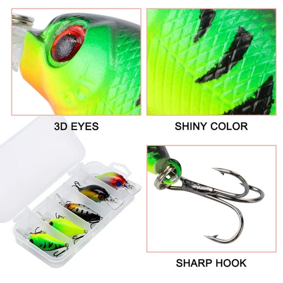 Cebo, 5 piezas/juego de cebo de pesca artificial realista, cebo de anzuelo diseñado para profesionales