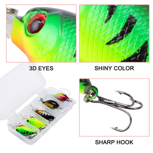 Cebo, 5 piezas/juego de cebo de pesca artificial realista, cebo de anzuelo diseñado para profesionales