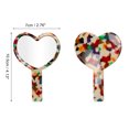 thumbnail image 2 of 1 Pc Espejo de Mano en Forma de Corazón para Viajes de Negocios Gimnasio Salón de Belleza Acetato Aluminio Color Beige Color Variado, 2 of 3