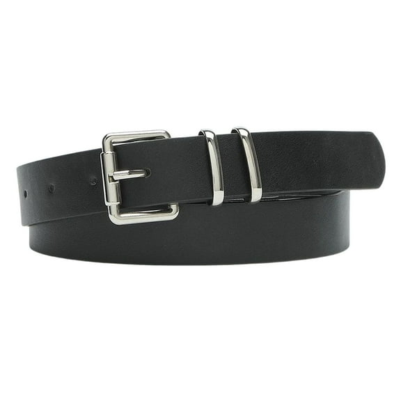 SWSMCLT Women's Metal Adjustable PU Belts Fashion Vintage Metal Buckle Party Groove Belt Buckle Belt Faux Leather Black X-Small-Large