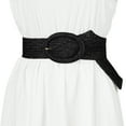 thumbnail image 4 of Womens Woven Belts Wide Waist Belts for Dress Decor Adjustable 22.83-33.07" Black, 4 of 4