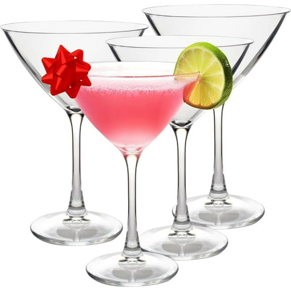 D'Eco Unbreakable Martini Glasses (Set of 4, 9 oz Tritan Glassware)- Reusable Shatterproof Espresso & Dirty Martini Glasses- Great for Hosting, Galentine's Day & Parties - Valentine's Day Gift Idea