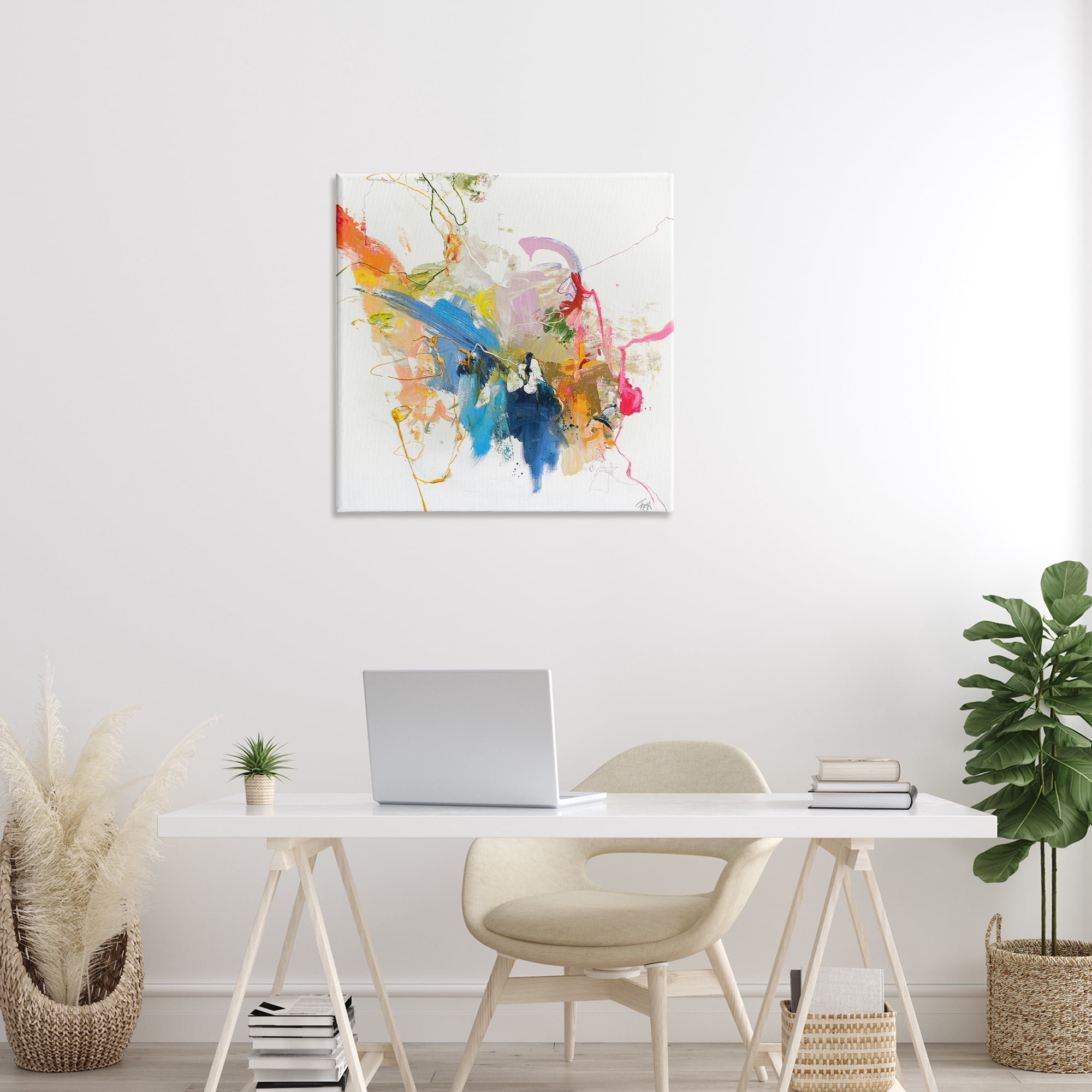 Confident Pink Abstraction Canvas Wall Art, design by Design Fabrikken