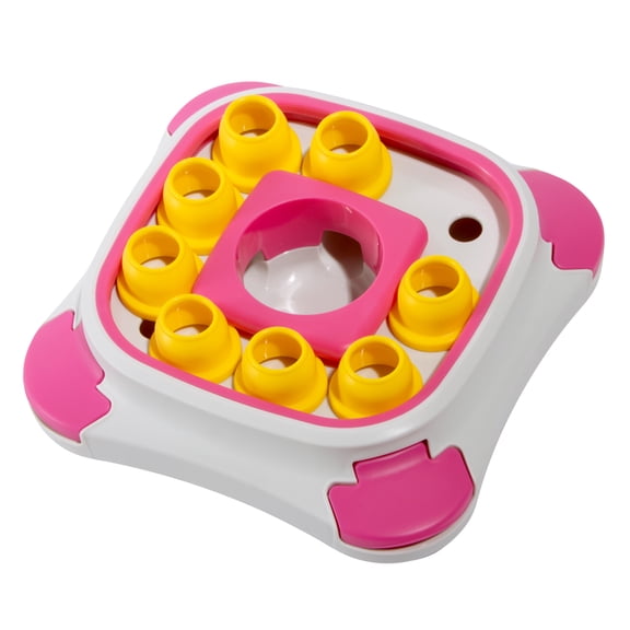Oodles Durable Plastic Puzzle Enrichment Dog Treater, Pink, One Size