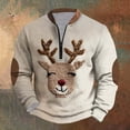 thumbnail image 2 of Men's Funny Christmas Graphic Sweatshirt Long Sleeve Quarter Zip Pullover Casual Slim Fit Holiday Pullover with Stand Collar for Festive Wear, 2 of 3