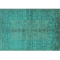 thumbnail image 1 of Ahgly Company Machine Washable Indoor Rectangle Oriental Turquoise Blue Industrial Area Rugs, 8' x 10', 1 of 4