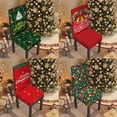 thumbnail image 4 of 4 piezas Fundas protectoras elásticas para sillas de comedor navideñas, fundas de silla lavables para cocina para decoración navideña, decoración del hogar, 4 of 5