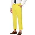 thumbnail image 4 of INSPIRE CHIC Men's Formal Flat Front Skinny Office Prom Cropped Dress Pants 28 Yellow, 4 of 4