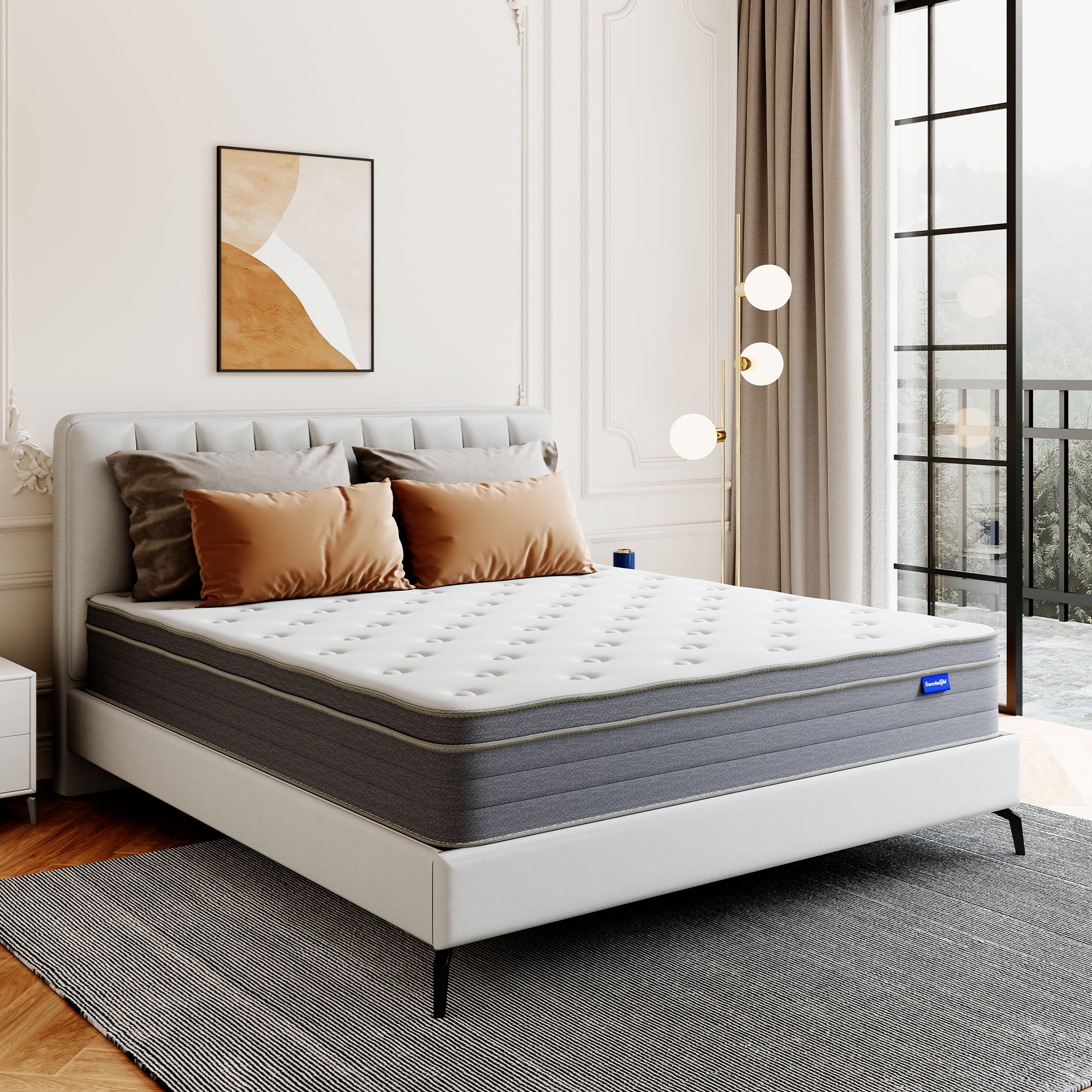 Sweetnight 12" Adult Gel Memory Foam Hybrid Mattress with Medium Firm Pillow Top, Queen Mattresses