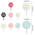 thumbnail image 4 of DIY Cake Tool Cupcake Topper Self-Assembly Birthday Board Planting Flags Round Cakes Card Baking Decor Clear Lines Wedding Hexagonal/White Gold, 4 of 7