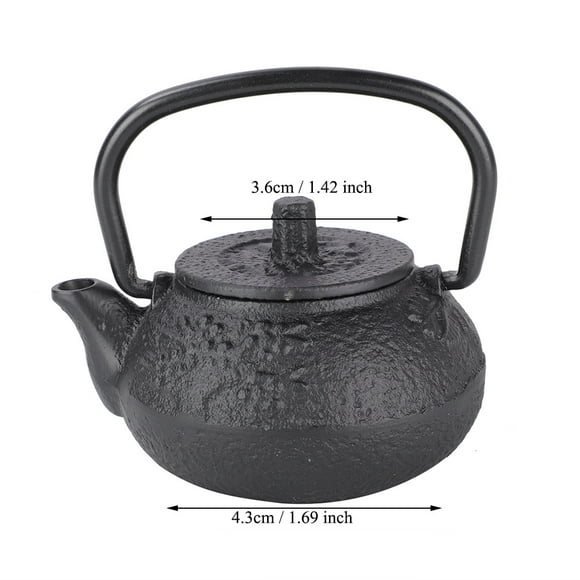 Mini Tetera De Hierro De 50 Ml, Tetera De Hierro Fundido Chino De Imitación, Juego De Tetera De Hierro Negro, Mangos De Hierro Clásicos Con Forma De Tres Curvas A Prueba De