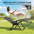 thumbnail image 4 of Outsunny Chaise Longue Zéro Gravité, Chaise de Patio Inclinable avec Porte-Gobelet, 4 of 10