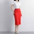 thumbnail image 5 of Bovxnpu Women Skirt Women's Office Work Pencil Skirt Stretch High Waist Below Knee Bodycon for Business Casual Beach Vacation Summer Outfits, 5 of 5