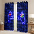 thumbnail image 2 of Homewish Gamepad Controller Blackout Curtains Set of 2 (52x84 Each),Cartoon Console Window Curtains,Neon Purple Curtains and Drapes For Teens,Ultra Soft Home Decor, 2 of 6