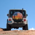 thumbnail image 5 of Camper Spare Tire Cover 13inch American Flag Forest Sunset Wheel Protectors Weatherproof Wheel Covers Independence Labor Day Universal Fit for Trailer SUV Truck Camper Travel Trailers, 5 of 8