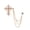 Gold, variant on Vintage Cross Tassel Chain Brooch Collar Pin,Crystal Rhinestone Cross Long Chain Lapel Pin,Suit Coat Breastpin Jewelry for Women Men.