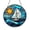 Acrylic 3.5 Inch, variant on Blue Sea Sailboat Stained Glass Decorative Suncatcher, Round Nautical Ocean Window Hanging Art Panel, Coastal Marine Glass Ornament for Beach Home Decor Gift