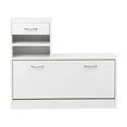thumbnail image 5 of Narrow Freestanding Shoe Rack, Combination Model Gate Cabinet with Shoe cabinet+Hang shelf+ Mirror for Entryway,White, 5 of 5