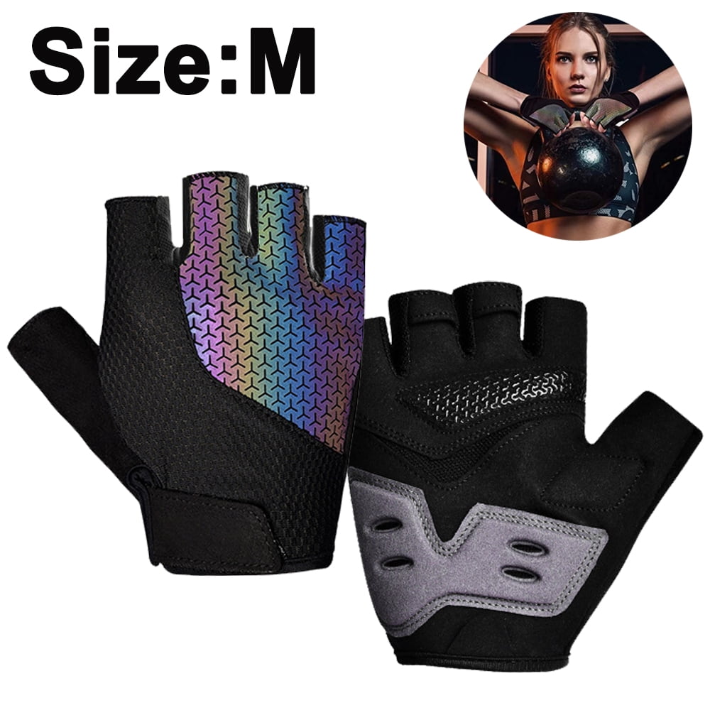 HUANLANG Cycling Gloves Half Finger Bike Gloves for Men Women MTB Road Mountain Biking Gloves Gel Padded Breathable Anti-Slip Shock-Absorbing Short Bicycle Gloves for Cycling Sports Fitness 