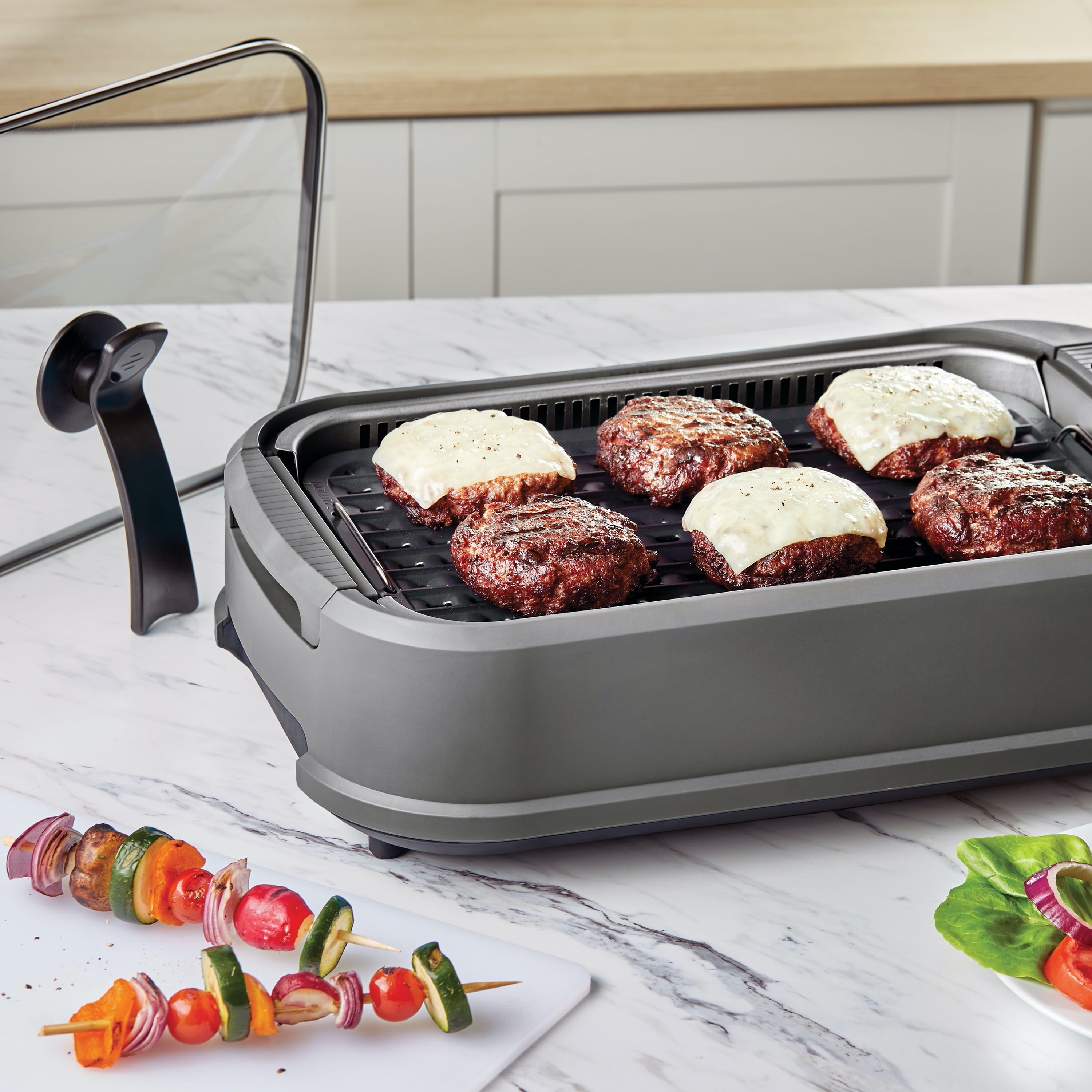 Oster DiamondForce Electric Indoor Nonstick Smokeless Countertop Grill with  Lid, 1 Piece - Foods Co.