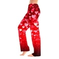 thumbnail image 2 of Womens Valentines Day Pajama Pants Heart Funny Holiday Love Heart Pj Pants Drawstring Jogger Wide Leg Athletic Pants, 2 of 5